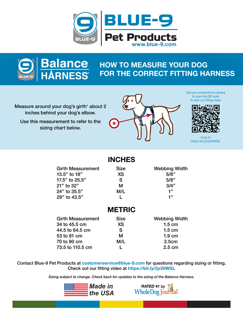 Blue 9 Balance Harness Harbour City Dog Gear